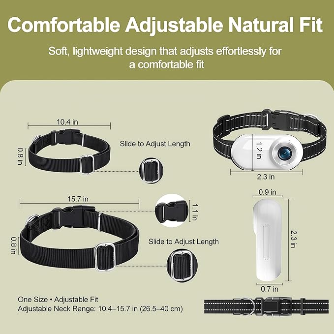Cat Camera Collar 1080P HD Video Recording 32GB Memory Card Included, Pet Camera Collar for Cats & Dogs, Lightweight POV Collar Camera Wide Angle Lens, Mini Action Camera0 Indoor Outdoor Adventures