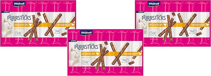 Vitakraft 18 Pack of Chicken Purrsticks Cat Treats