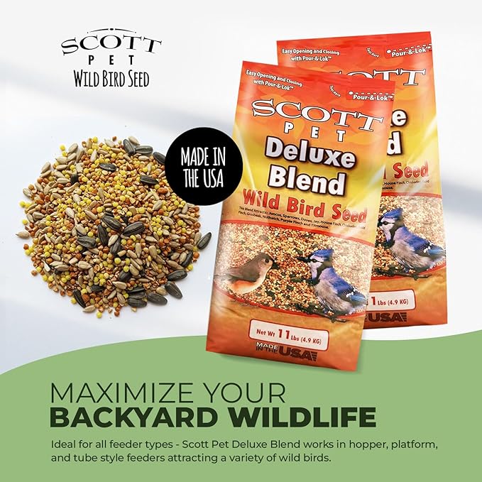 Scott Pet Wild Bird Seed, Nut & Cherry Mix, 9 lbs Bag, Feed, Great for All Feeder Types, Food for Outside Wild Birds