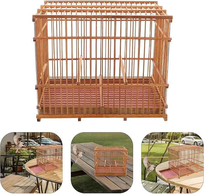Small Bird Cage Parrot Carrier Travel Cage Lightweight Woven Indoor Birdcage for Small Parakeets and Small Birds