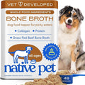 Native Pet Bone Broth for Dogs - Made with Real Beef Bone Broth, Dog Food Toppers for Picky Eaters - Provides Extra Hydration & Nutrition for Joint Strength, Immunity & Heart Health-48 Scoops
