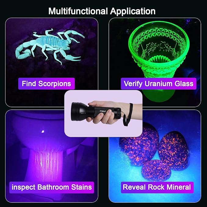 ESCO LITE Escolite UV Flashlight Black Light 100 LED& 51 LED Blacklights for Pet Urine