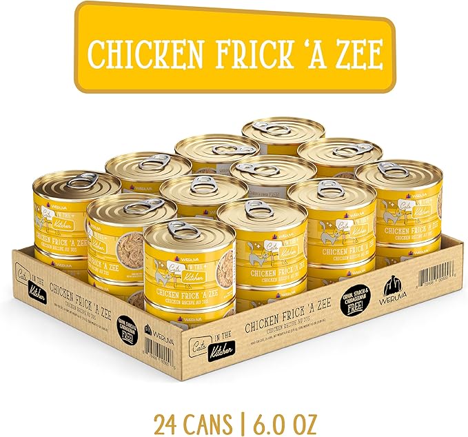 Weruva Cats in The Kitchen, Chicken Frick 'A Zee with Chicken Au Jus Cat Food, 6oz Can (Pack of 24)