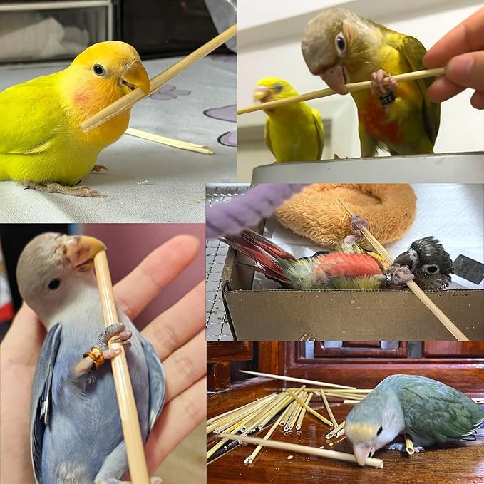Hamiledyi Natural Bird Toys Foraging Parrot Shredding Toys Wheat Straw Chewing Toy for Cockatiel Lovebird Parakeet Budgie Small-Medium Birds (100 Pieces)