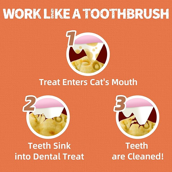 Just Try 16 OZ Dental Health Treats for Cats - Advanced Kelp Clean Teeth & Fresh Breath - Reduce Plaque & Tartar - Chicken Flavored Chews