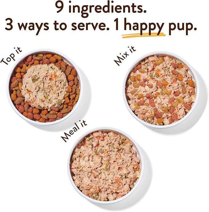 Portland Pet Food Company Fresh Dog Food Pouches - Human-Grade Toppers Wet Meal & Mixers - Grain-Free, Limited Ingredient Hopkin's Pork N’ Potato - Small & Large Breed Puppy & Senior Dogs - 5 Pack