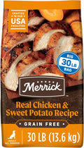 Merrick Premium Grain Free Dry Adult Dog Food, Wholesome And Natural Kibble With Real Chicken And Sweet Potato - 30.0 lb. Bag