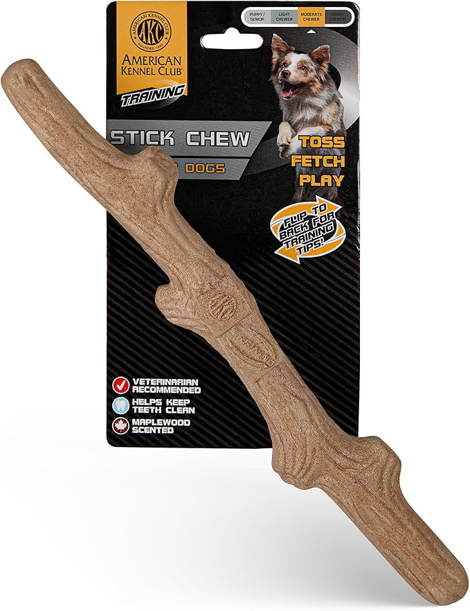American Kennel Club Training Wood-Infused Dog Chew Toy – Moderate Chewers, Durable & Long-Lasting, Supports Dental Health