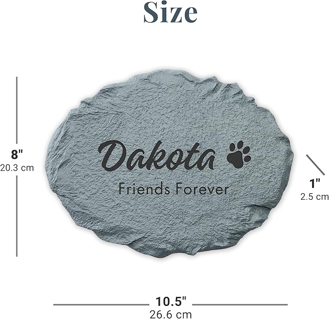 Let's Make Memories Personalized Dog or Cat Memorial Garden Stone - Forever Remembered - Block Font