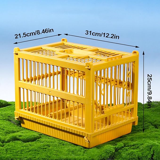 Bird Carrier Travel Cage,Handle Cage for Birds with Standing Perch,Lightweight Parrot Carrier - for Parrot Parakeet Cockatiel Conure Finch Lovebird Cockatoo Travel Indoor Outdoor Walking