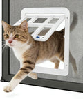 Enjoying Cat Door for Screen Doors, Passage Opening 8.3" x 10.3", Access Freely, Magnetic Swing Flap, Small Pet Door for Sliding Doors Window, Lockable, White