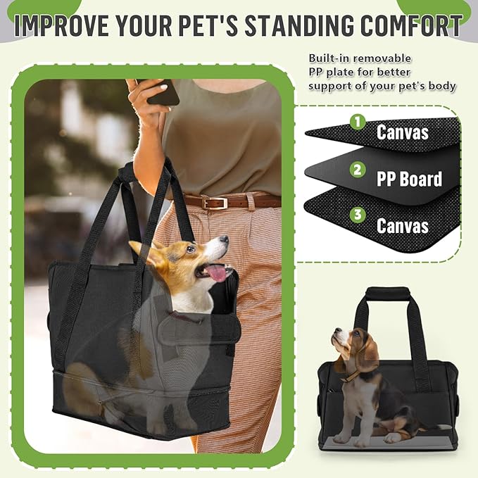 Dog Carrying Bag, Dog Purse Carrier for Small Dogs Sling Tote, Expandable Soft Pet Dog Carrier Bag for Under 15LB Cat Puppy, Dog Purses for Women Traveling or Gifts for Friends