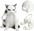 Cat Bat Costume Set, Halloween Cosplay Props with Muscular Arm Suit and Mask, Fun Animal Dress Up Accessories (White)