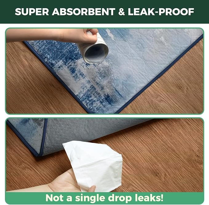FXW Washable Pee Pads for Dogs, Puppy Pads with Super Absorbent, Specifically Designed for 24inch Cages, 17" x 23" Rectangle, Tie-Dye Blue, 2 Packs