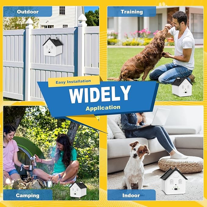 Anti Barking Device, Ultrasonic Dog Bark Deterrent Devices Safe for Dogs to 50 Ft Range, 3 Modes Dog Training & Behavior Aids Bark Box Suitable for All Kinds of Dogs Indoor & Outdoor Use