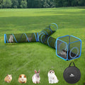 Outdoor Cat Enclosures for Cats Indoor, Patio Portable Mesh Cat Tunnel, Playhouse with Free Carry Bag for Multiple Cats and Small Animals, Blue + Black