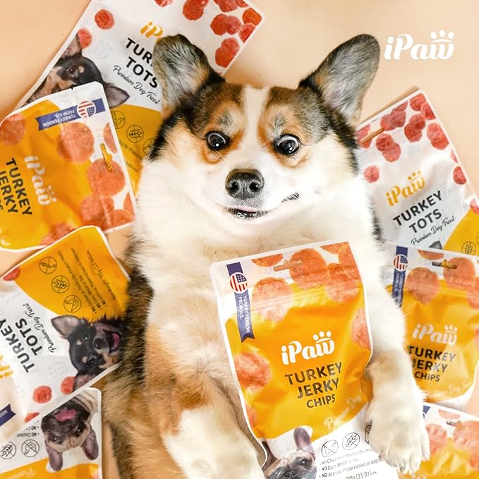 iPaw 5 Stock-Up Combo Turkey Tots Dog Treats for Puppy Training, All Natural Human Grade Dog Treat, US Sourced Raw Material, Hypoallergenic, Easy to Digest (Turkey Tots), 5 Packs