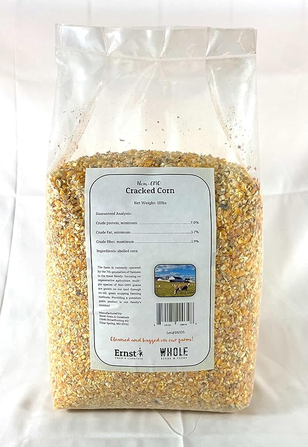 Ernst Grain & Livestock Cracked Corn, Non-GMO – Perfect Feed for Ducks, Squirrels, Chickens, Ducks, Deer, Rabbits, Geese, and More! (10 lb)