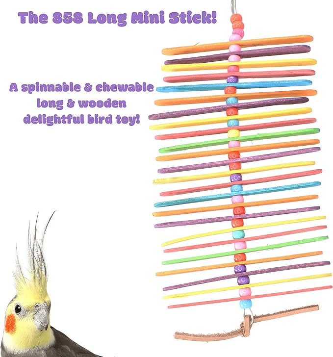 858 Bonka Bird Toys Made in USA Long Color Mini Stick Parrot Parrotlet Budgie Cockatiel Budgie Quaker