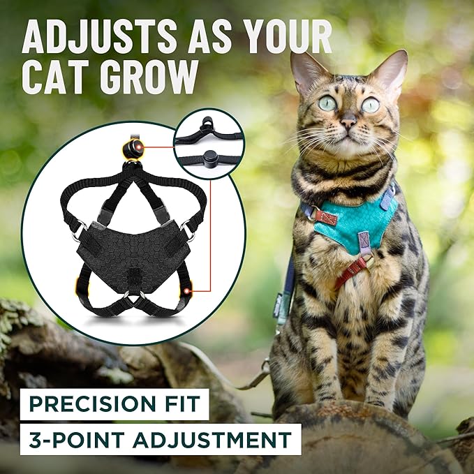 Houdini™ Escape Proof Cat Harness and Leash Set by OutdoorBengal – Orange, Large Cat Harness for Walking Big Cats
