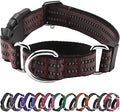 Hikiko Martingale Dog Collars Reflective Nylon Dog Collar with Quick Release Buckle Adjustable Training No Slip Dog Collar (Medium, Coffee Brown)