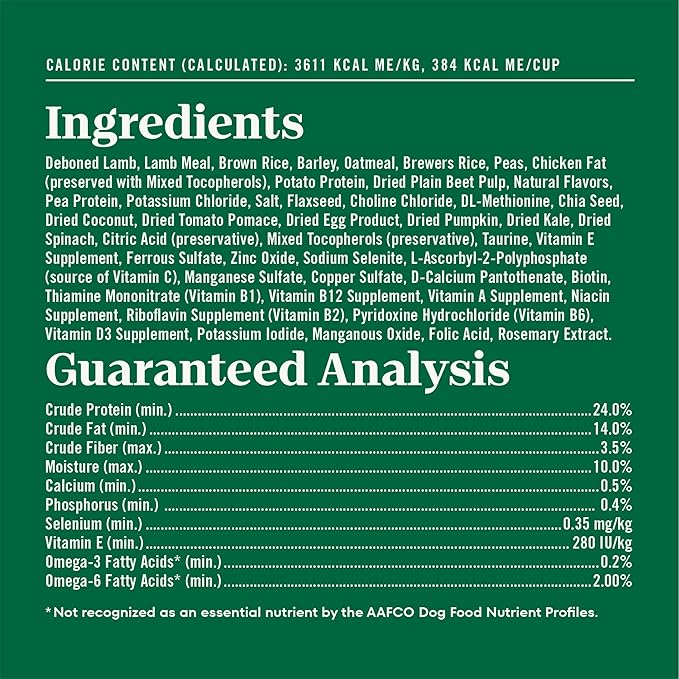Nutro Natural Choice Small Bites Dry Dog Food, Adult Dog Food Dry Lamb and Brown Rice Recipe, 12 lbs.