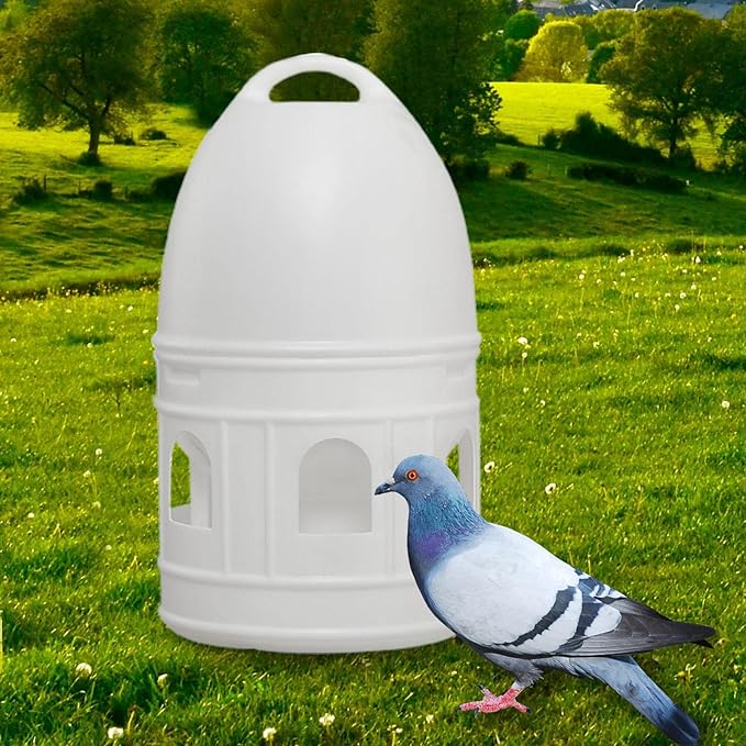 2X Pigeon Water Dispenser Automatic Feeder, 10L Water Pot Container, Large Capacity Waterer, Bird Feeding Drinker for Chicken Parrot Duck Parakeet