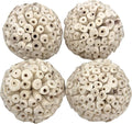 9501 Pk4 Huge Sola Balls Large 4 Inch Handmade Wood Balls - Natural Bird Toy for Cage - Soft Shreddable Chewing Foot Toys for Medium & Large Birds - Macaw, African Grey & Parrot - Foraging Accessory
