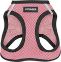 Best Pet Supplies Voyager Step-in Air Harness - All Weather Mesh, Reflective, No Pull Harness for Dogs, Cats - Secure with Hook & Loop Fastener, Buckle, Double D-Rings - Pink/Black Trim, S