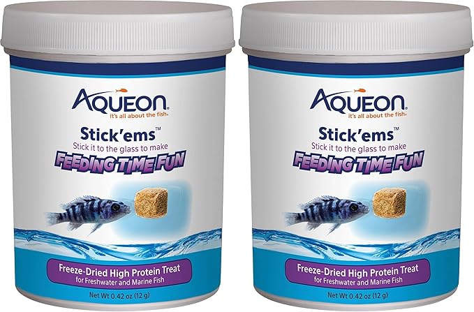 Aqueon Stick'ems Freeze-Dried High Protein Pet Fish Treat (Pack of 2)
