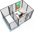 FXW Homeplus Unleashed Indoor Dog Playpen - Stress-Free and Safe Play, Heavy Duty 45 Inch 12 Panels with Connectors (Pack of 2) for Puppy and Small Dogs, Black│Patented