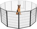 FXW Rollick Unleashed Dog Playpen for Indoor, Yard, RV Camping, 45 inch 4 Panels for Large Dogs, Black│Patented