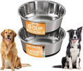 Neater Pet Brands Stainless Steel Dog Bowls with Non-Slip Rubber Bottom – Set of 2, 6 Cup (48 oz), Black - Heavy Duty Metal Dog Bowl, Dishwasher Safe, Food or Water Bowl, Ideal for Large Dogs