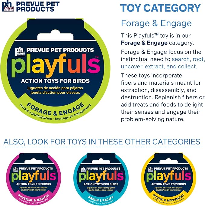 Prevue Pet Products 3-Box Stuff & Hide - Playfuls Forage & Engage Bird Toy 60246