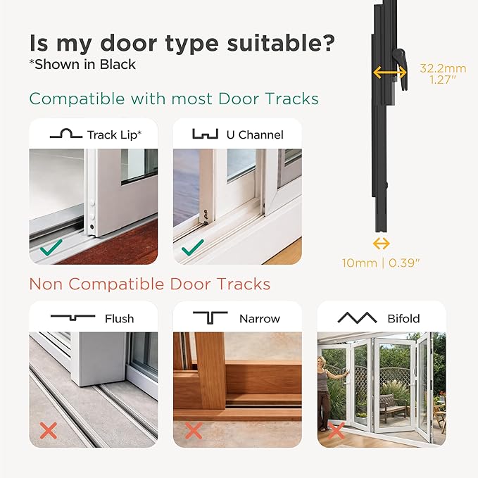 Hakuna Pets V2 Patio Pet Door Screen Insert Panel for Sliding Doors, Fits Door Track Min Ht 62.99" to Max Ht 84.25",UV Resistant Mesh, Locking Magnetic Dog Door, Easy Install and Removal, Large, White