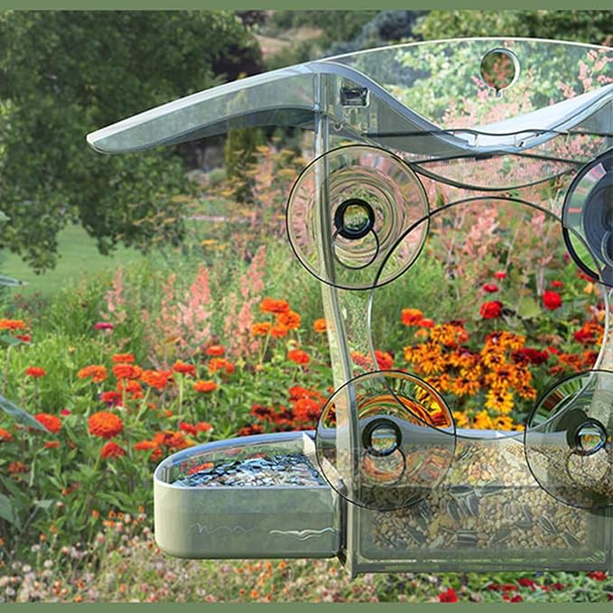 Large Capacity Bird Feeders Hygienic Feeding Bowl Water Drink for Small Feeding Transparenst Bird