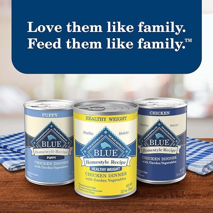 Blue Buffalo Homestyle Recipe Healthy Weight Adult Wet Dog Food, Chicken Dinner With Garden Vegetables, 12.5-oz Can (Pack of 12)