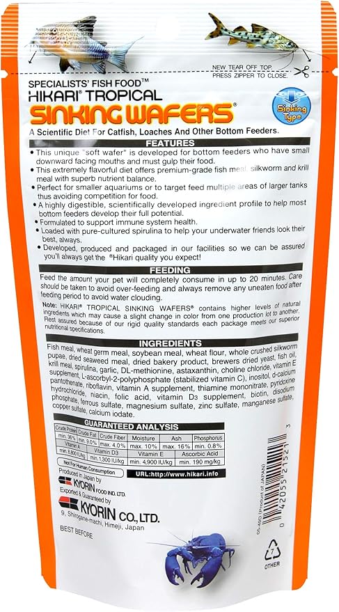Hikari Sinking Wafers for Pets, 1.76-Ounce