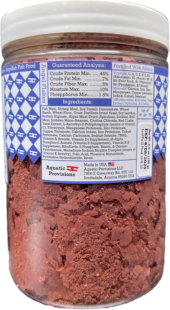 Angel Flakes Fish Food 3.5 oz, for Freshwater Angelfish