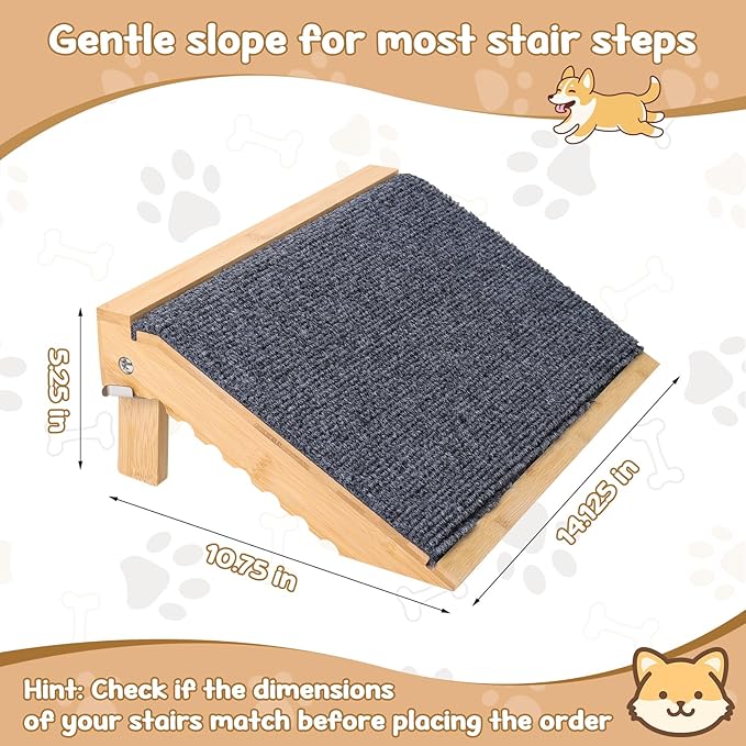 2-Pack Foldable Dog Ramp, Non-Slip Pet Ramp for Stairs, Porch Steps & Indoor Use, Easy Climbing for Small Medium Dogs & Cats, Easy Storage