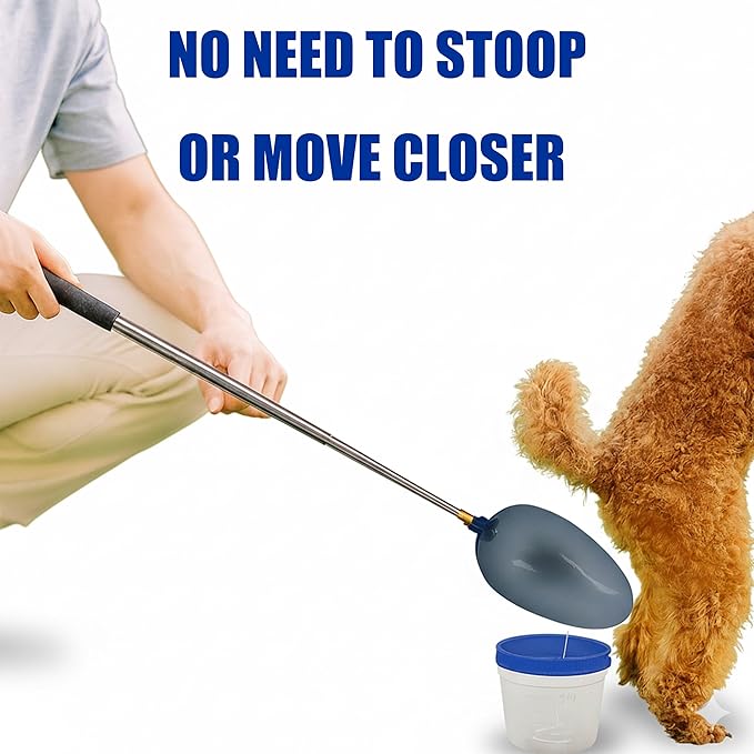 Dog Urine Catcher, Urine Collection Kit for Dogs and Cats with Telescopic Handle, Reusable for Vet Visits or Home Testing