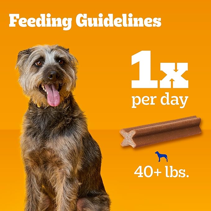 Pedigree Dentastix Dog Dental Treats, Large Breed Dog Treats, Beef Flavor, 2.08 lb. Bag (40 Treats Total)