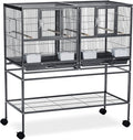Prevue Pet Products F070 Hampton Deluxe Divided Breeder Cage with Stand,Black Hammertone,1/2"