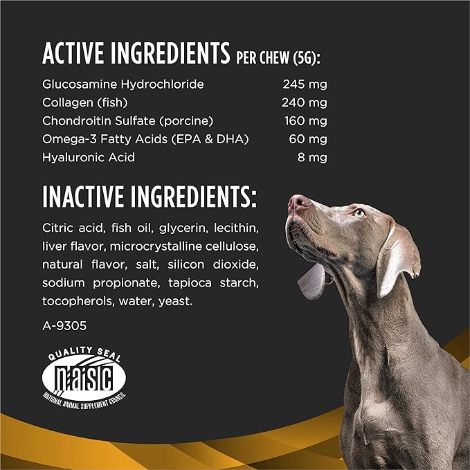 Purina Pro Plan Veterinary Small Breed Dog Joint Care Supplement with Glucosamine, Chondroitin, and Collagen to support Hip and Joint Health – 30ct Pouch