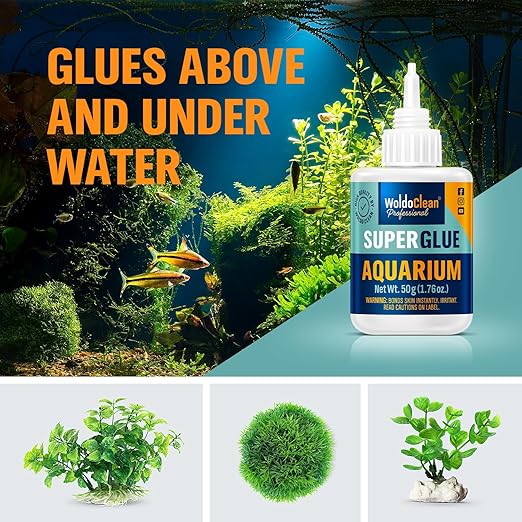 WoldoClean Aquarium Super Glue for mosses and Plants - for Freshwater and Saltwater Aquariums 50g