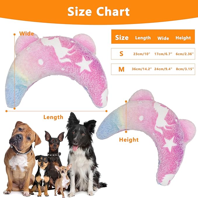 Pet Calming Pillow for Dogs, Soft U-Shaped Pillow Glow in The Dark, Joint Relief, Sleep Comfortably,Suit for Small, Medium, Large Dogs, Fluffy Pet Neck Pillow (M-Light Pink)