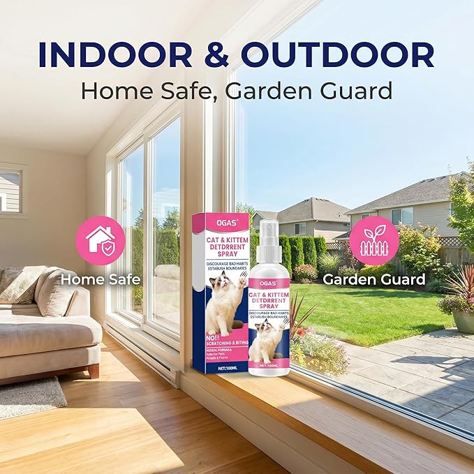Cat Deterrent Spray, Cat Repellent Indoor for Furniture Protection, Botanical Anti Pee Spray for Cats, Helps Stop Urine Marking & Scratches