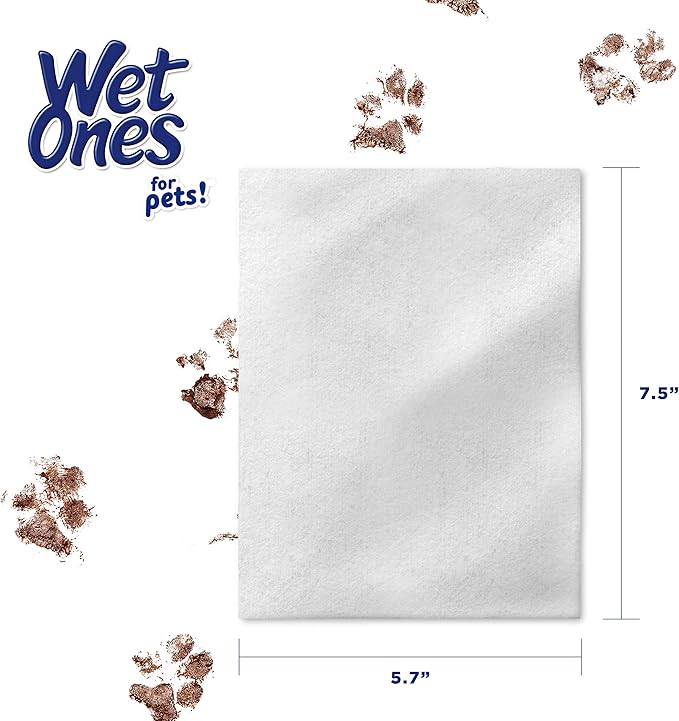 Wet Ones for Pets Deodorizing Multipurpose Dog Wipes with Baking Soda, Tropical Splash Scent - Desmellizing Wipes for Dogs in Canister, 50 Count