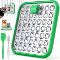 Stainless Steel Large Lick Mat: Dog Lick Mats for Large Dogs, Cat Licking Pads for Crate Boredom & Anxiety Reduce, Slow Feeding, Cat Slow Feeder Mat with a Spatula, Scrubbing Brush, Green