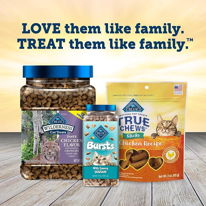 Blue Buffalo True Chews Sticks Natural Cat Treats, Chicken Recipe, Meaty & Savory Treats Made in The USA, 3-oz Bag
